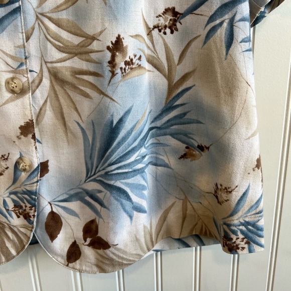 Alfred Dunner vintage button up scalloped hem women’s size 16 linen blend - Picture 4 of 7